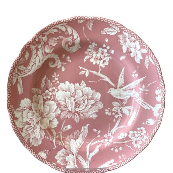 222 Fifth Adelaide Blush Porcelain Salad Plates 8.5in Floral Set of 4 New - Picture 9 of 16